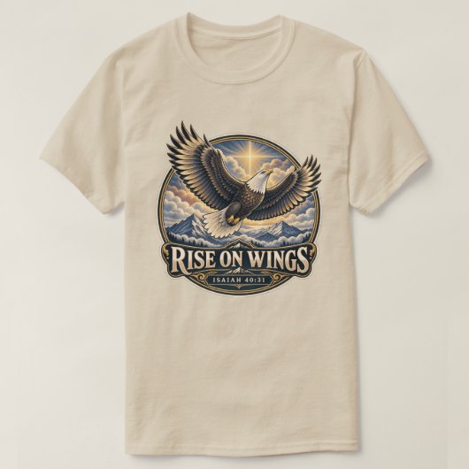 翼に乗って昇る鷲 イザヤ書 40:31 Tシャツ (デザイン正面)