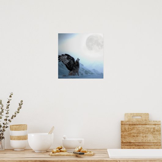 翼のあるオオカミ ポスター (キッチン)