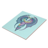 翼のあるシーホース絡みタイル タイル (側面)