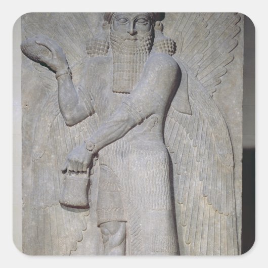 翼のあるジェニーを描いたレリーフ、 浮き彫り スクエアシール (正面)