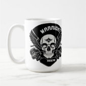 翼のあるスカルのアートワーク コーヒーマグカップ (左)