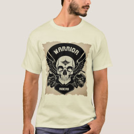 翼のあるスカルのアートワーク Tシャツ