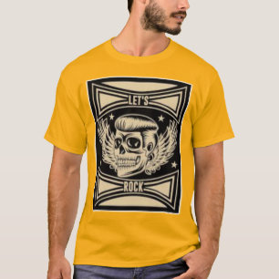 「翼のあるスカルの揺動」 Tシャツ