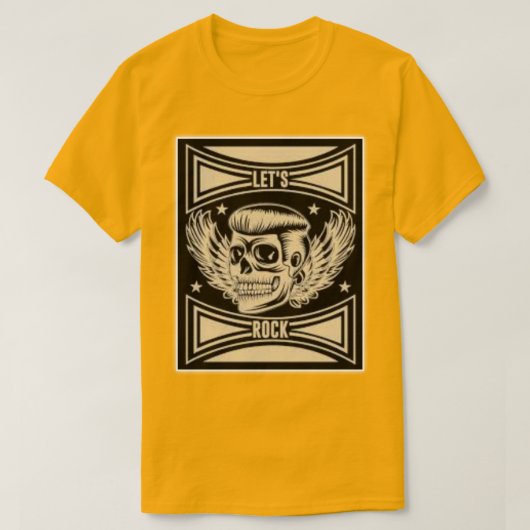 「翼のあるスカルの揺動」 Tシャツ (デザイン正面)