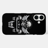 翼のあるスカルヘッドフォンiPhone 16ケース Case-Mate iPhoneケース (裏面 (横))