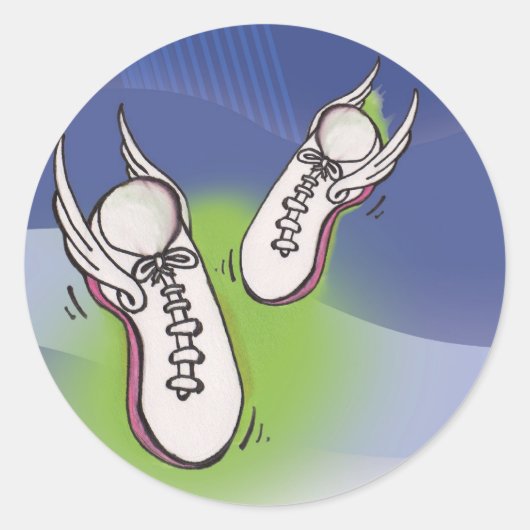 翼のあるテニスシューズ ラウンドシール (正面)