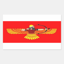 翼のあるディスクステッカー 長方形シール