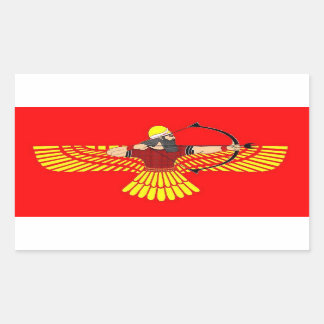 翼のあるディスクステッカー 長方形シール