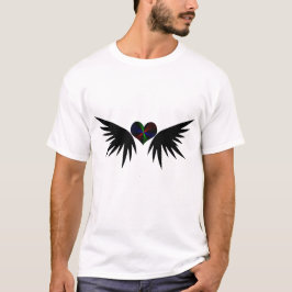 翼のあるハートのネオン Tシャツ