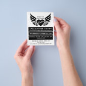 翼のあるハートタトゥータトゥータトゥー&体ピアシングスタジオ チラシ (手)