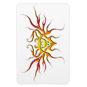 翼のあるハートトライバルデザイン – 赤 マグネット (縦)