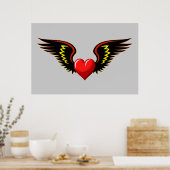 翼のあるハート ポスター (キッチン)