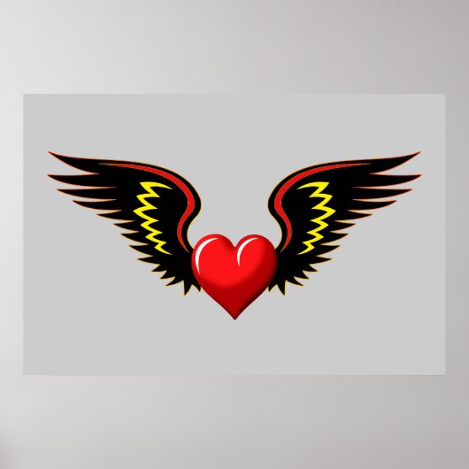 翼のあるハート ポスター (正面)