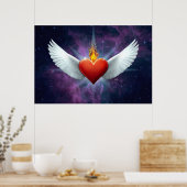 翼のあるハート ポスター (キッチン)