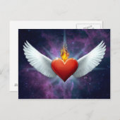 翼のあるハート ポストカード (正面/裏面)