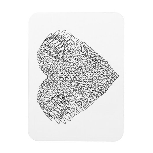 翼のあるハート マグネット (縦)