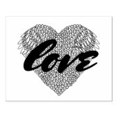 翼のあるハート ラバースタンプ (インプリント)