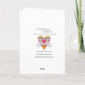 翼のあるハート（紫）グリーティングカード シーズンカード (裏面)