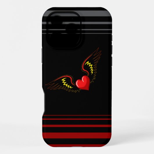 翼のあるハート iPhoneケース (裏面)