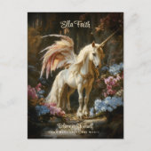 翼のあるユニコーンファンタジー林 ポストカード (正面)