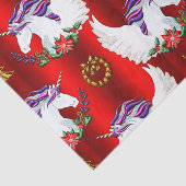 翼のあるユニコーン赤いクリスマス 薄葉紙 (詳細)