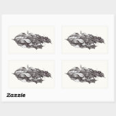 翼のあるライダー、インクスケッチ、 長方形シール (シート)