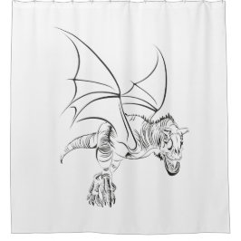 翼のあるラプター シャワーカーテン
