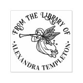 翼のある天使がホルンを吹く #1 ライブラリーブック名 セルフインキングスタンプ (デザイン)