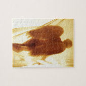 翼のある天使のシルエット ジグソーパズル (横)