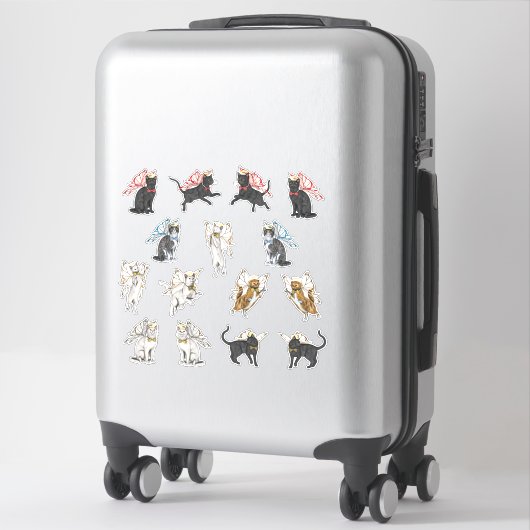 翼のある天使の子猫 シール (スーツケース)