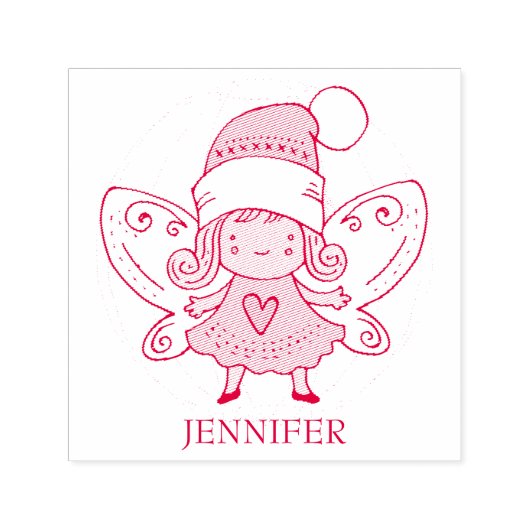 翼のある女の子 セルフインキングスタンプ (デザイン)