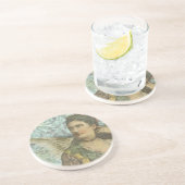 翼のある女性のデジタルコラージュ コースター (側面)