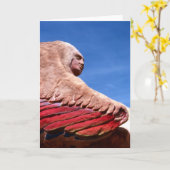 翼のある女性(1)/グリーティングカード カード (黄色い花)