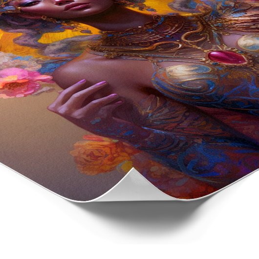 翼のある女神ファンタジー芸術 ポスター (角)