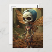 翼のある妖精のスケルトン ポストカード (正面/裏面)