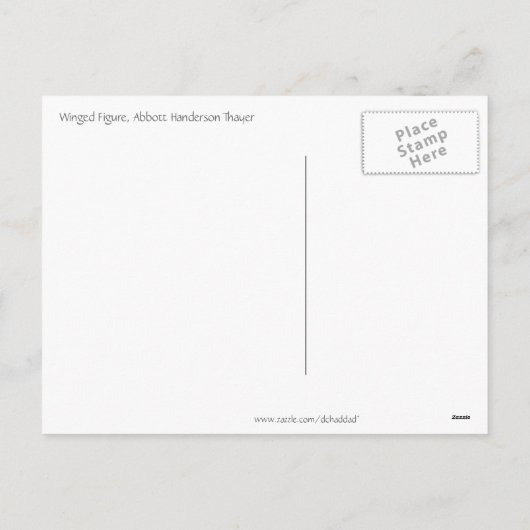 翼のある姿クリスマス シーズンポストカード (裏面)