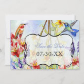 翼のある宝石ハミングバード – 日付を保存 セーブザデート (裏面)