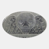 翼のある死の墓石のシール 楕円形シール (正面)