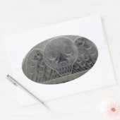 翼のある死の墓石のシール 楕円形シール (封筒)