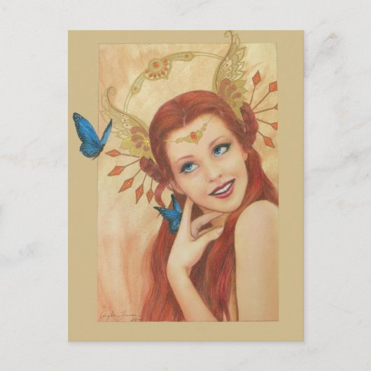 翼のある物のはがきの庭 ポストカード (正面)