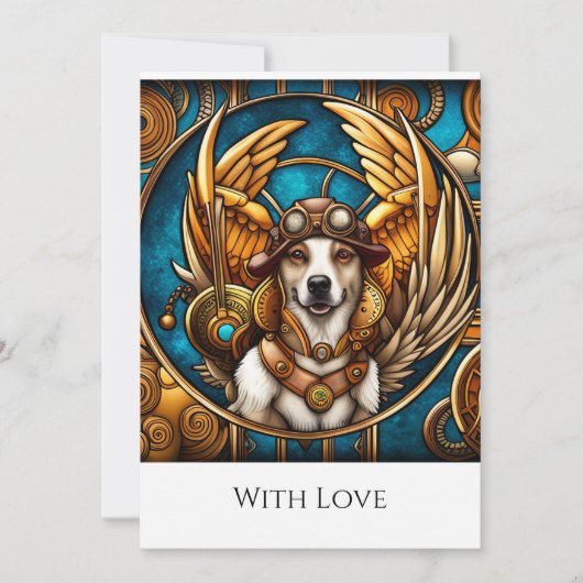 翼のある犬スチームパンク 招待状 (正面)