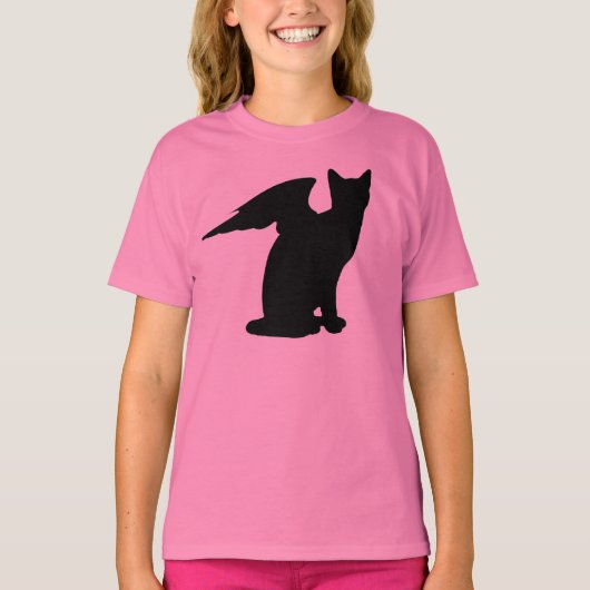 翼のある猫Tシャツ Tシャツ (正面)