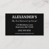 翼のある理容師ポールのパーソナライズ 名刺 (裏面)