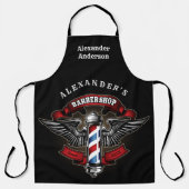 翼のある理容師ポールの正方形をパーソナライズ エプロン (正面)