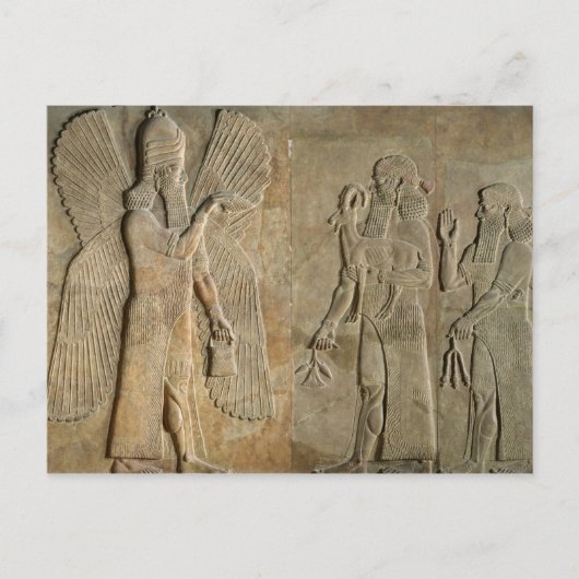 翼のある精神を描いたフリーズ ポストカード (正面)