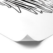 翼のある認識度リボン（黒） ポスター (角)