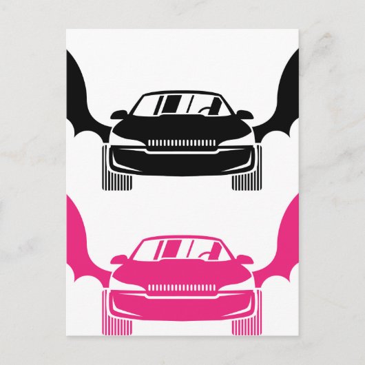 翼のある車 ポストカード (正面)