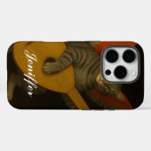 翼のある音楽家猫のリュート演奏アート Case-Mate iPhoneケース (裏面 (横))
