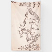 翼のある馬のバ日本のナー 横断幕 (縦)