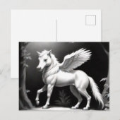 翼のある馬のファンタジーアートポストカード ポストカード (正面/裏面)